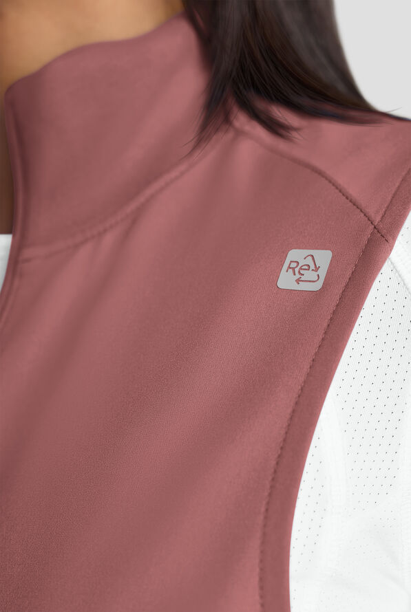 ReSurge Ebro Women's 6-Pocket Zip Front Stand Scrub Vest - Soft Chestnut - 5