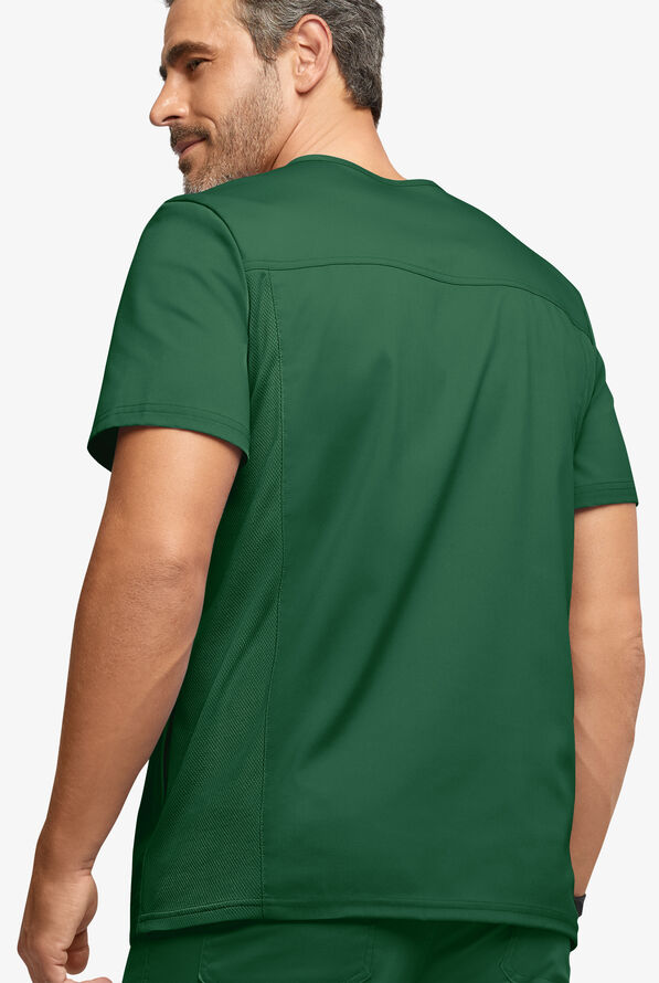 Advantage STRETCH Men's 5-Pocket V-Neck Air-Mesh Panel Scrub Top - Hunter - 4