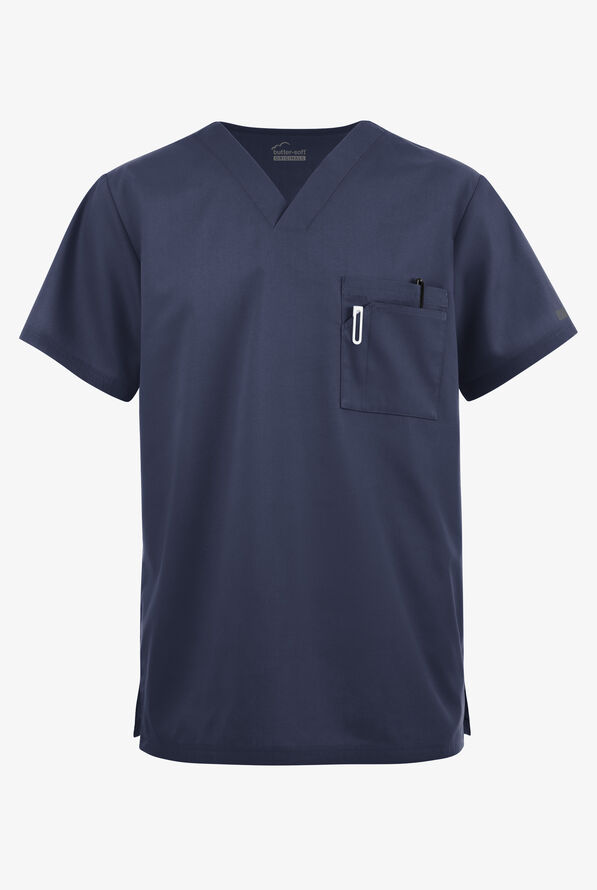 Butter-Soft Originals Men's 3-Pocket V-Neck Scrub Top - Navy - 1