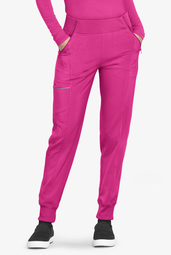 Infinity Women's 5-Pocket STRETCH Tapered Jogger Cargo Scrub Pants - Future Fuchsia - 1
