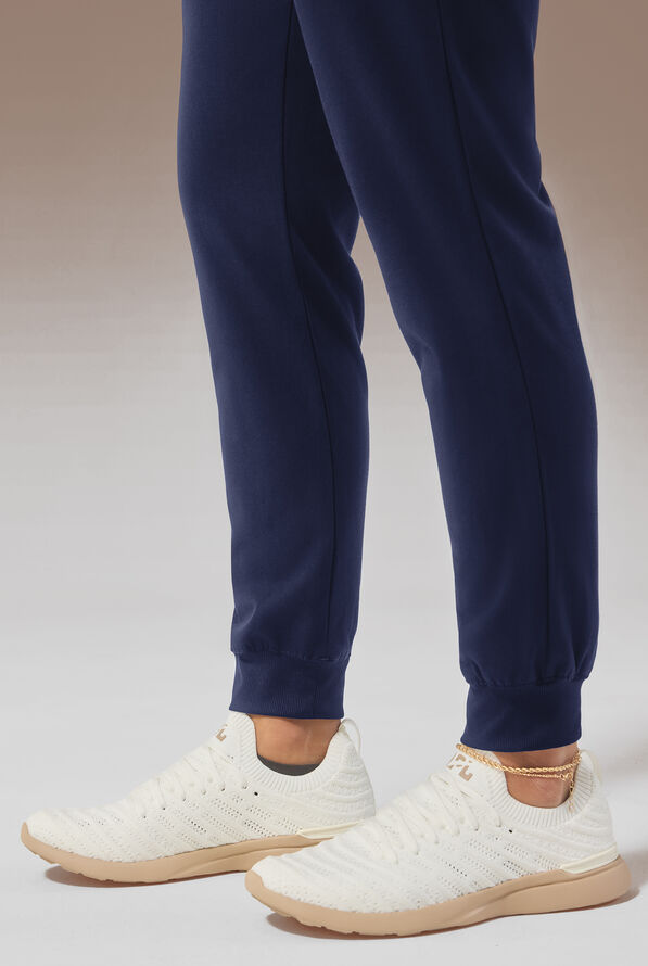 Pantalón médico Hypothesis (RED) Base STRETCH Petite estilo jogger con 6 bolsillos para mujer - Navy - 7