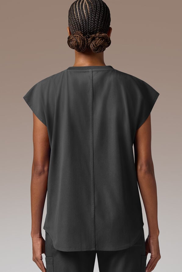 Blusa m&eacute;dica Hypothesis DM Crew de corte holgado con mangas dolm&aacute;n y 2 bolsillos para mujer - Jet Black - 3