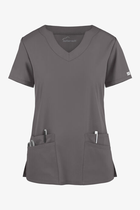 Butter-Soft Core Women's 4-Pocket Scallop Neck Scrub Top