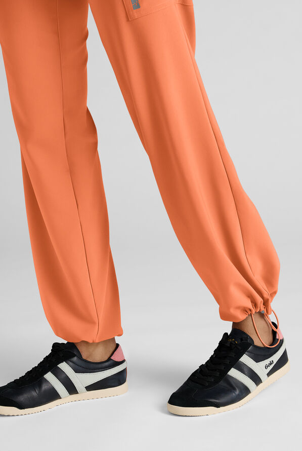 Easy STRETCH Ayo Women's 10-Pocket Cargo Scrub Pants - Petite - Coral Haze - 5