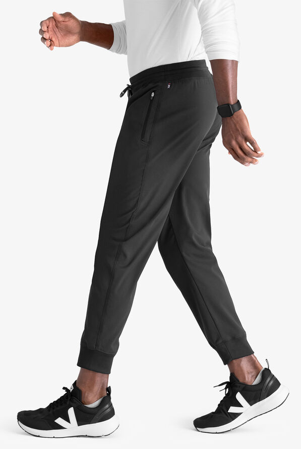 Grey's Anatomy by Barco Spandex STRETCH Murphy Men's 5-Pocket Cargo Jogger Scrub Pants - Black - 2