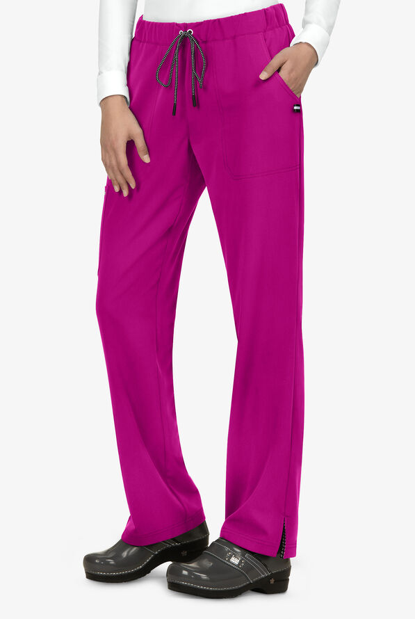 koi Next Gen Everyday Hero Women's 5-Pocket STRETCH Drawstring Cargo Scrub Pant - Azalea Pink - 1