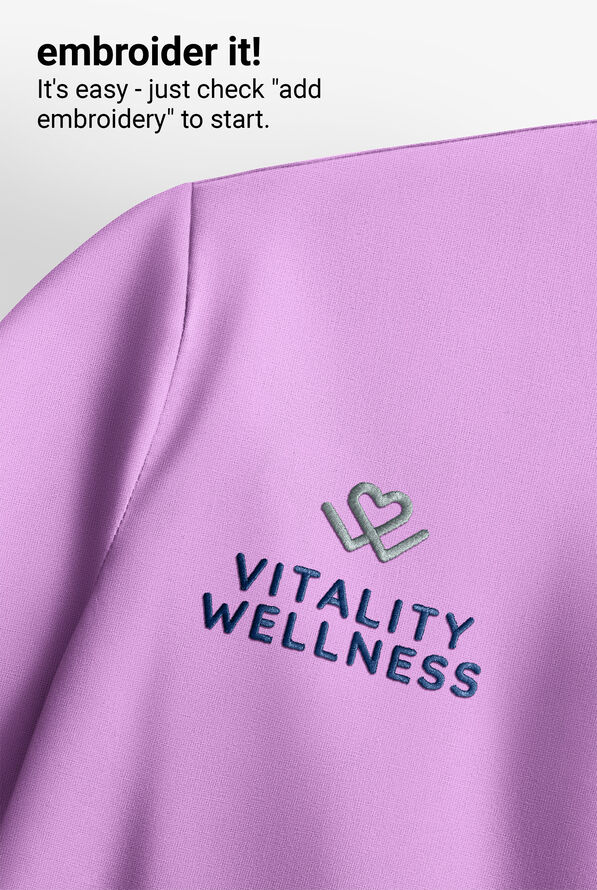 Med Couture Layers Women's STRETCH Ruched Long Sleeve Round Neck Knit Underscrub - Digital Lavendar - 5