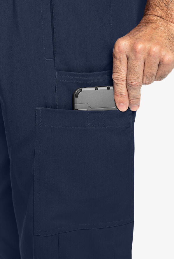 Med Couture RothWear Men's 6-Pocket STRETCH Cargo Straight Leg Scrub Pants - Navy - 3