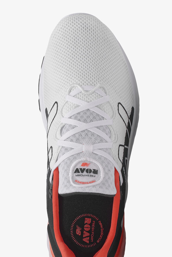 New Balance Fresh Foam Roav v2 White/Black/Ghostpepper Men's Athletic Nursing Shoes - null - 2