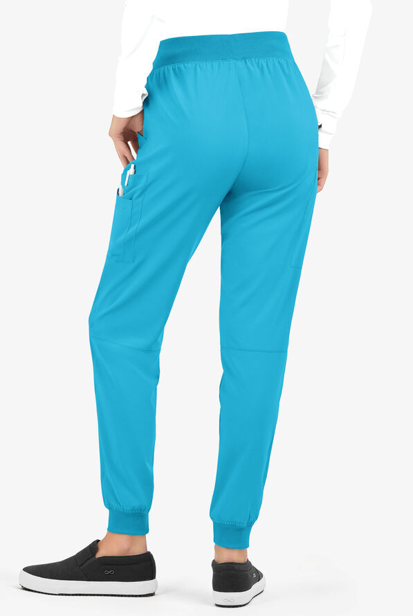 Easy STRETCH Mila Women's 7-Pocket Jogger Scrub Pants - Tall - Turquoise - 3