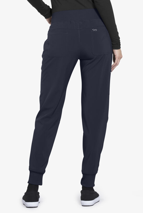 Infinity Women's 5-Pocket STRETCH Tapered Jogger Cargo Scrub Pants - Navy - 2
