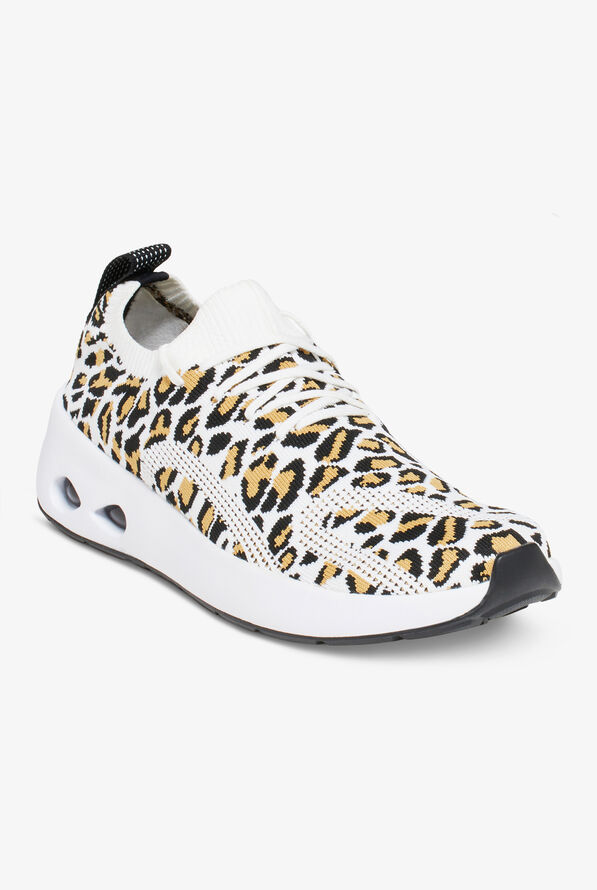 Infinity by Cherokee Women's Bolt Cheetah Athletic Lace Up Nursing Shoes - null - 5