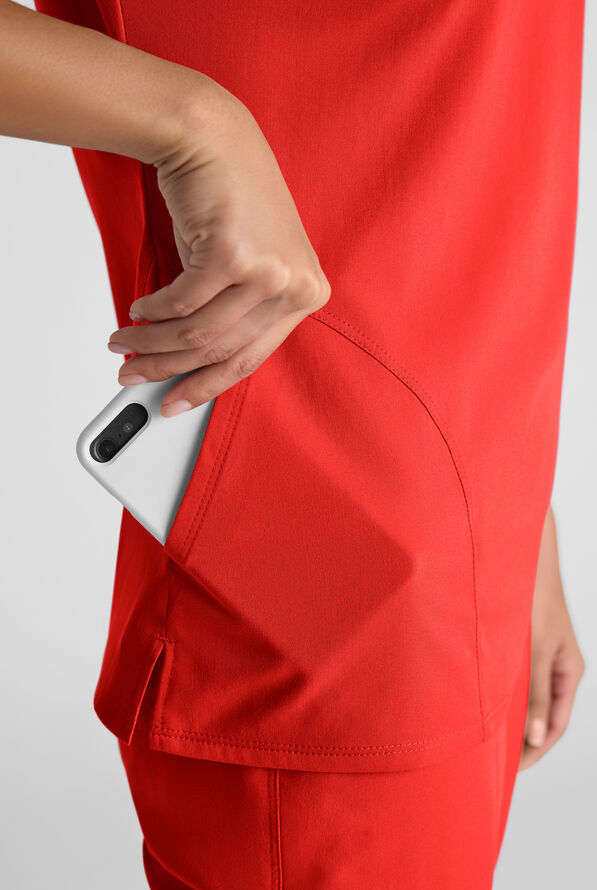 Blusa m&eacute;dica Grey's Anatomy by Barco Emerge Brylyn STRETCH con mangas dolm&aacute;n y 2 bolsillos para mujer - Sunset Orange - 5