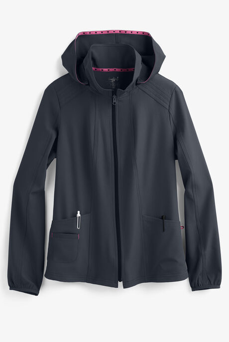 heartsoul Break On Through Women's 3-Pocket STRETCH Zip Front Warm-Up Scrub Jacket