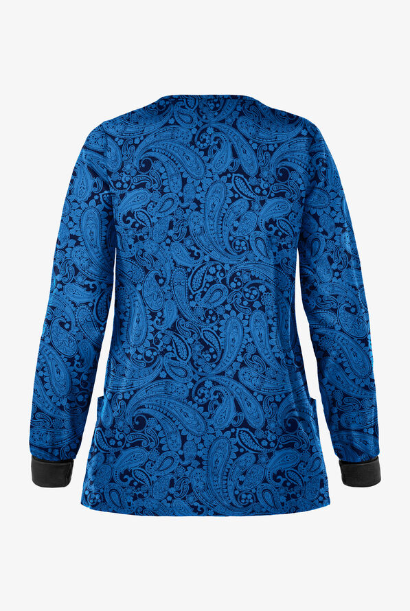 UA Enchanting Paisley Navy Women's 3-Pocket Snap Front Closure Print Scrub Jacket - null - 2