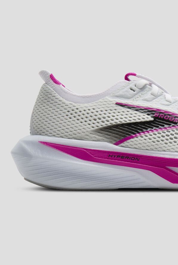 Brooks Women's Hyperion 3 White/Luminary/Cyber Pink Athletic Lace Up Shoes - null - 4