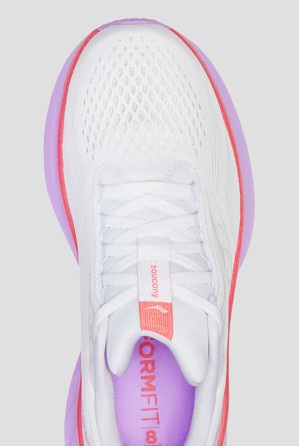 Zapatillas deportivas Saucony Ride 18 White/ Coral con cordones para mujer - null - 2