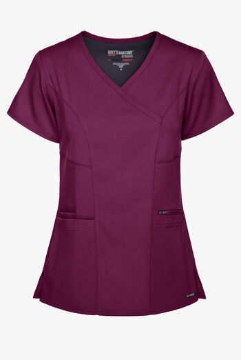 Grey's Anatomy by Barco Spandex STRETCH Kim Women's 3-Pocket Mock Wrap Scrub Top