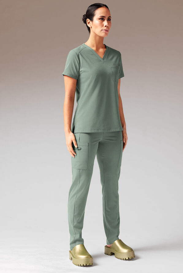 Hypothesis Dynama Y-Pant Women’s 7-Pocket Yoga-Inspired Scrub Pant - Mineral - 4