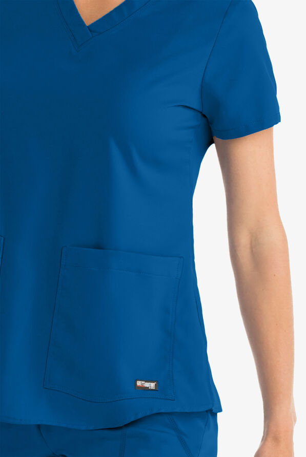 Grey's Anatomy&trade; by Barco Aubrey Women's 2-Pocket Classic Fit Scrub Top - Royal - 3
