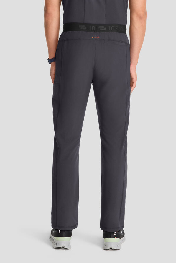 Infinity GNR8 Men's 5-Pocket STRETCH Logo Waistband Straight Leg Cargo Scrub Pant - Pewter - 5