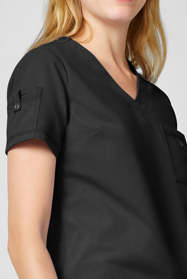Dickies Forge Women's 2-Pocket Tuck-In V-Neck Scrub Top - Black - 2