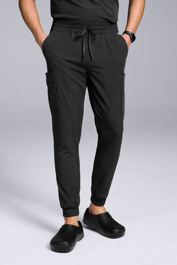 Pantalón médico Hypothesis S-R Shift Ready estilo jogger con 8 bolsillos para hombre - Jet Black - 1