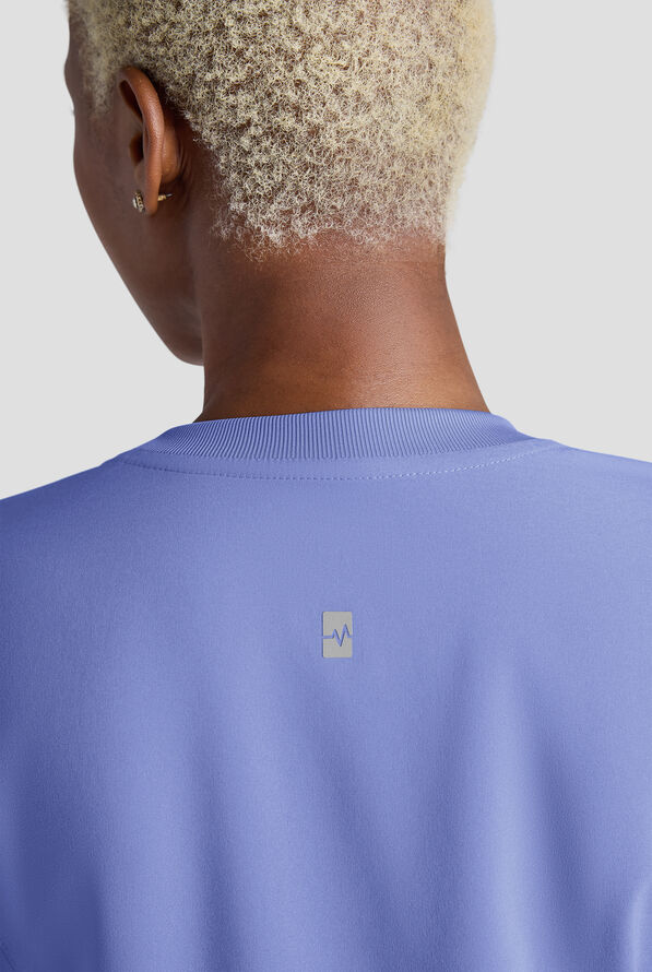 Blusa m&eacute;dica Easy STRETCH con cuello redondo y 2 bolsillos para mujer - Ceil Blue - 6