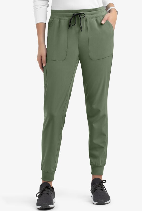Maevn Matrix Impulse Women's 5-Pocket STRETCH Jogger Scrub Pants - Olive - 1
