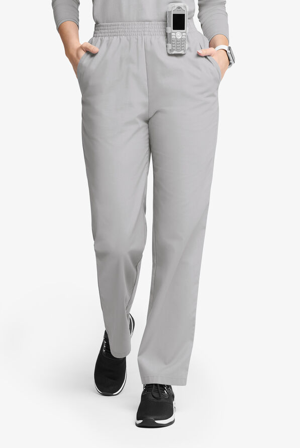 Butter-Soft Originals Women's 2-Pocket High Waisted Straight Leg Scrub Pants - Silver - 1