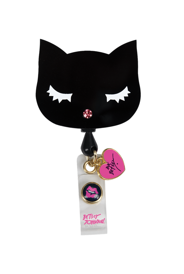 Betsey Johnson Cat Button-Snap Retractable ID Badge Holder - null - 1