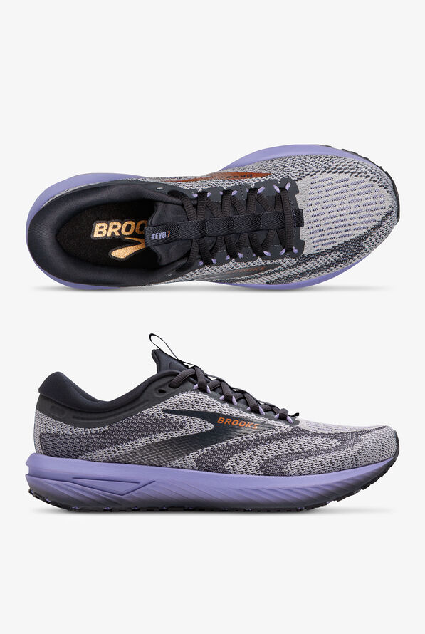 Brooks Women's Revel 7 Sweet Lavender/Ebony/Alloy Athletic Lace Up Nursing Shoes - null - 1