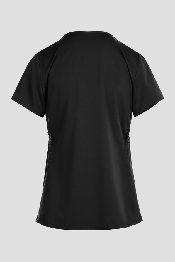 Med Couture Touch Maternity Women's 2-Pocket STRETCH V-Neck Scrub Top - Black - 2