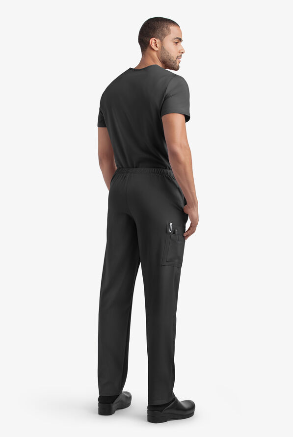 Conjunto de uniforme m&eacute;dico unisex Tafford Active Stretch con 8 bolsillos - Onyx Black - 3