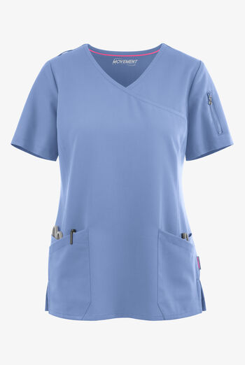 Blusa m&eacute;dica MOVEMENT by Butter-Soft Capella estilo cruzado con 5 bolsillos para mujer