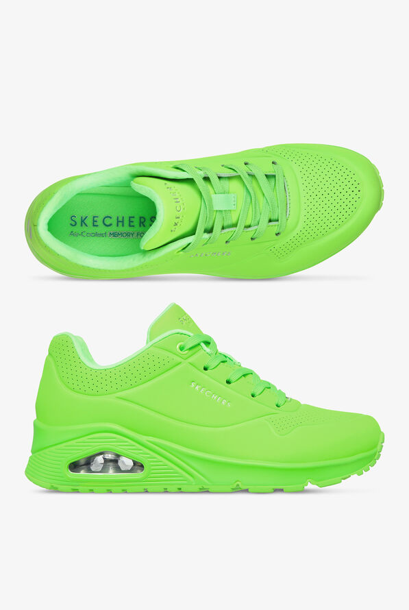 Skechers Street Women's UNO - NIGHT SHADES Lime Green Athletic Lace Up Nursing Shoes - null - 1