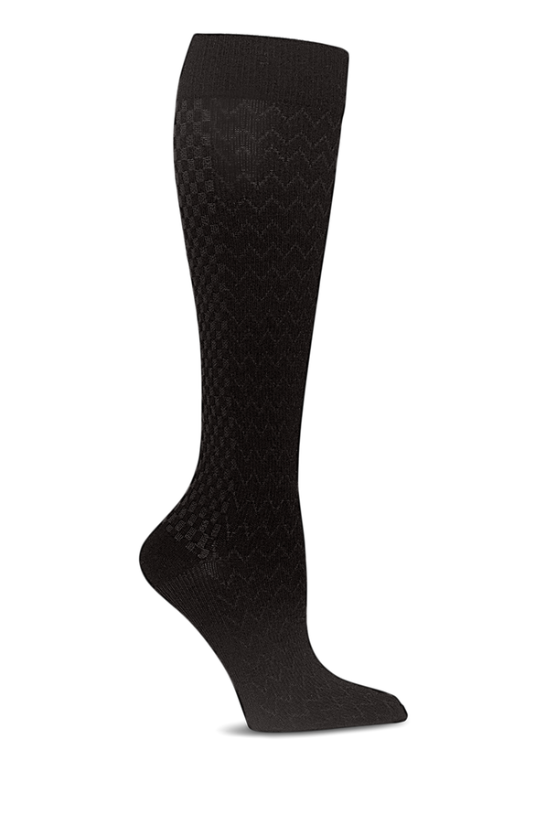 Cherokee True Support Women's 10-15 mmHg Wide Light Compression Socks - Onyx - 1