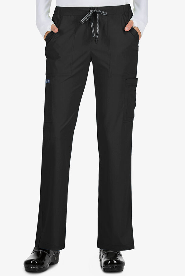 koi Basics Holly Women's 8-Pocket STRETCH Cargo Scrub Pants - Tall - Black - 1