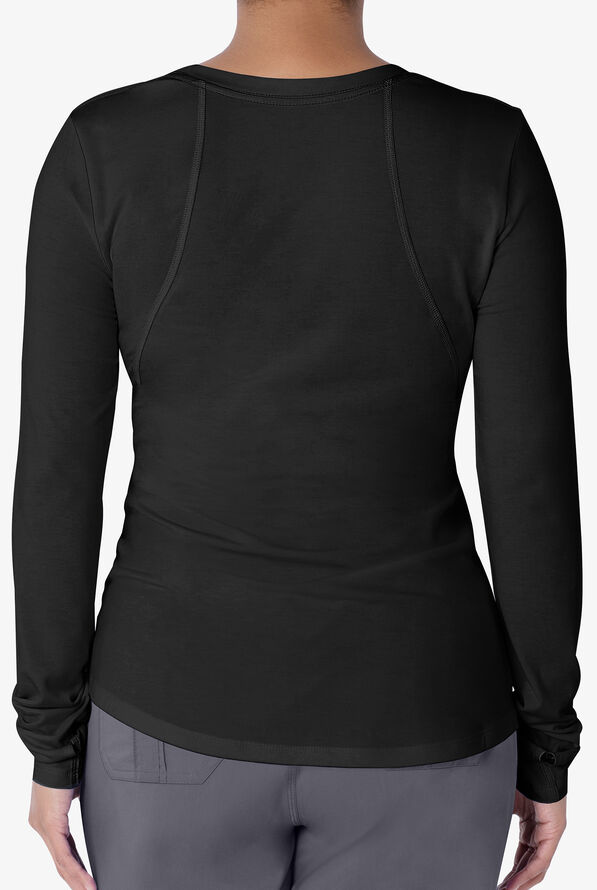 Camiseta m&eacute;dica Healing Hands Mackenzie con mangas largas para mujer - Black - 3