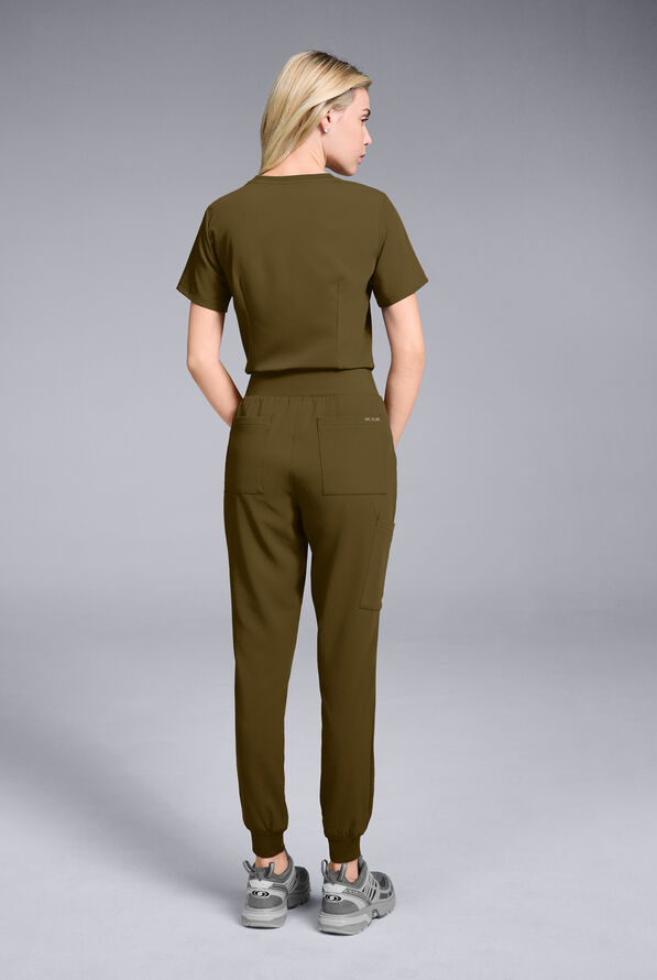 Hypothesis Women's Base 6-Pocket Jogger Scrub Pant - Dark Moss - 2