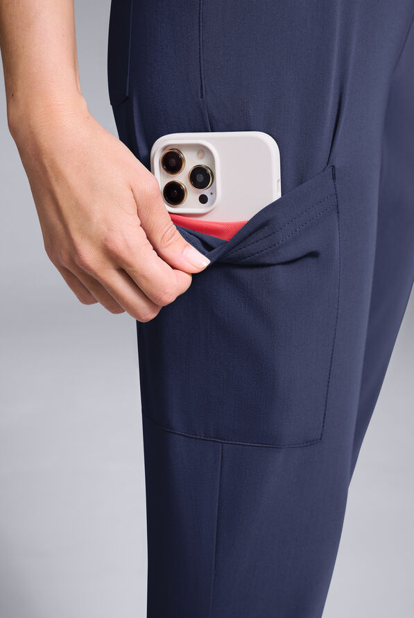 Hypothesis Women's Base 6-Pocket Jogger Scrub Pant - Petite - Navy - 6