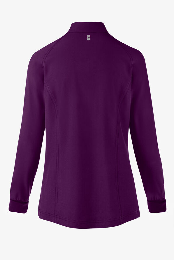 Easy STRETCH Zadie Women's 4-Pocket Raglan Scrub Jacket - Eggplant - 3