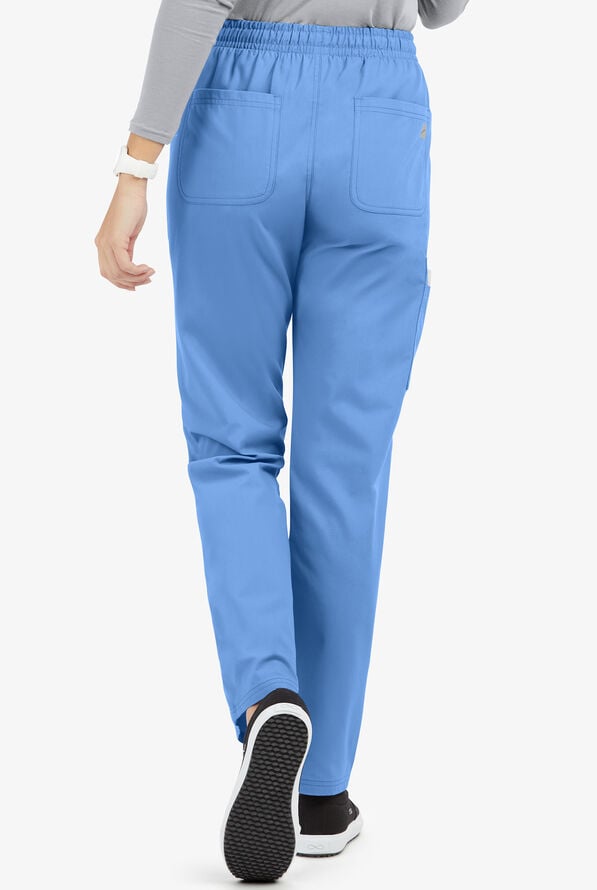 Butter-Soft Core Women's 8-Pocket Tapered Leg Scrub Pants - Ceil Blue - 3