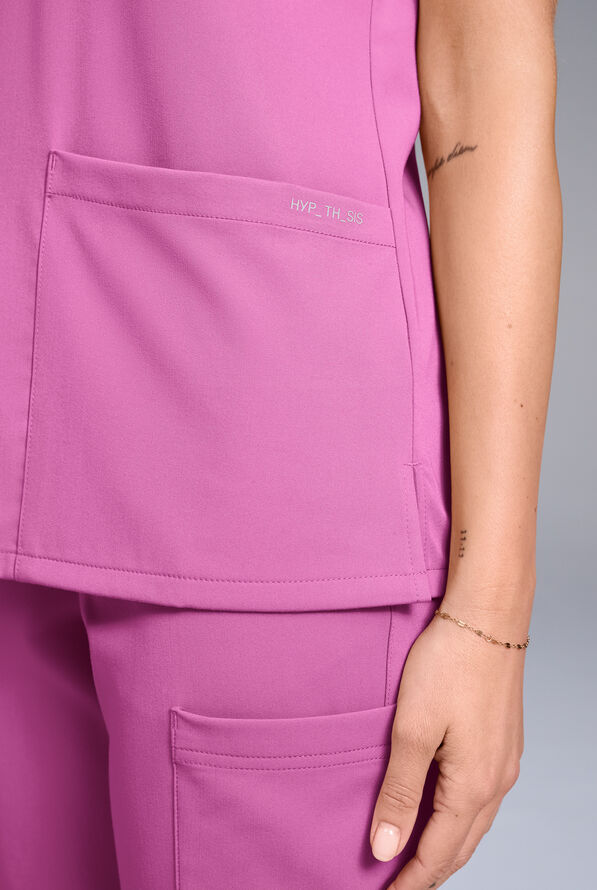 Hypothesis Women's Base 3 Pocket V-Neck Scrub Top - Magneta - 5