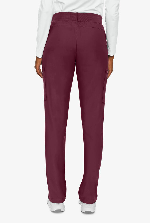 Med Couture Insight Women's 4-Pocket Zipper Cargo Pocket Scrub Pants - Wine - 4