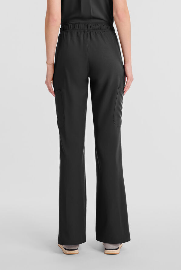 Med Couture Insight Women's 4-Pocket Flare Leg Cargo Scrub Pant - Black - 4