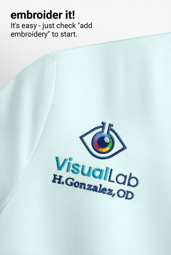 Easy STRETCH Gisele Women's 4-Pocket Lace Up V-Neck Scrub Top - Blue Frost - 7