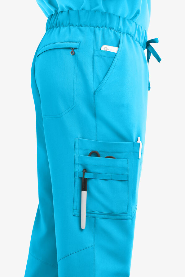 Pantal&oacute;n m&eacute;dico MOVEMENT by Butter-Soft STRETCH Hadar estilo cargo con 9 bolsillos para hombre - Turquoise - 6