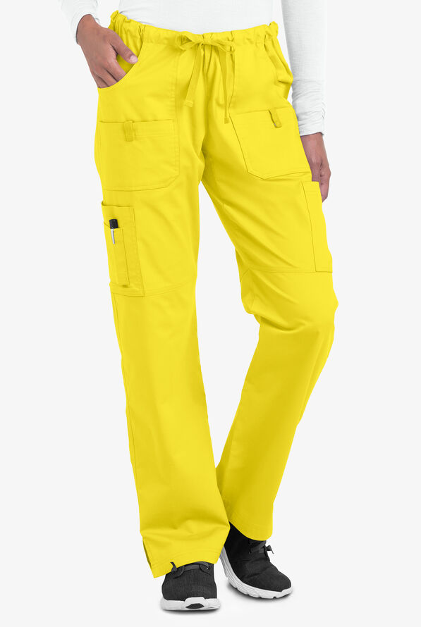 Pantal&oacute;n m&eacute;dico Butter-Soft STRETCH con cord&oacute;n y 10 bolsillos para mujer - Bright Daffodil - 1