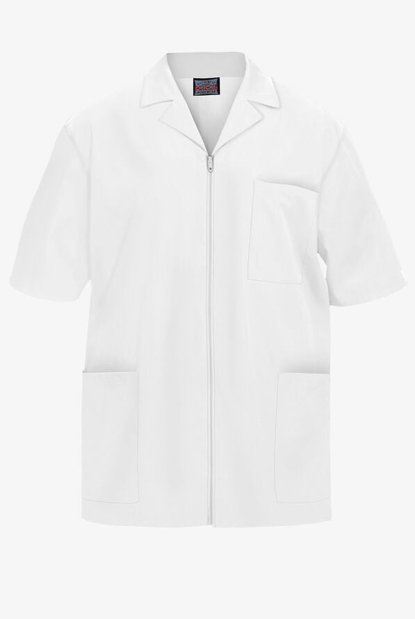 Chaqueta médica manga corta Cherokee Workwear con cremallera y 3 bolsillos para hombre - White - 1